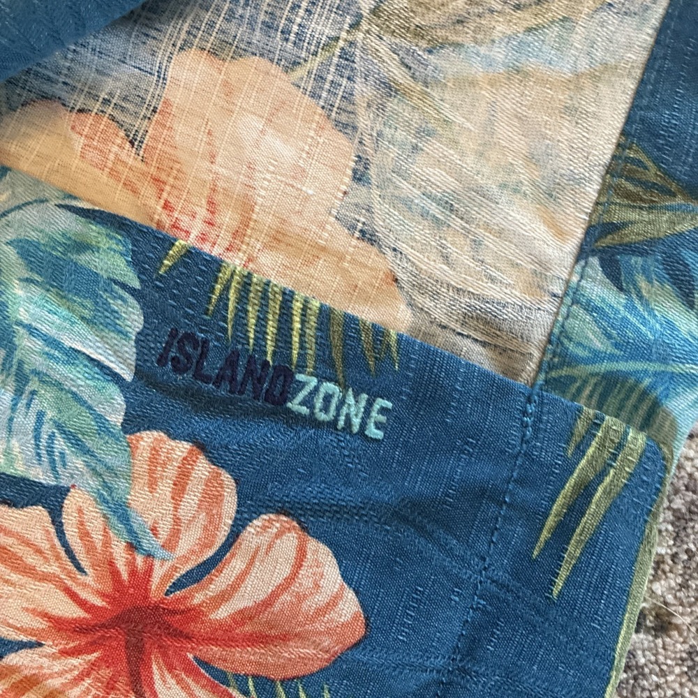 Tommy Bahama Island Zone 100% Silk Hawaiian Shirt Mens XL Blue Floral Tropical - Picture 3 of 7